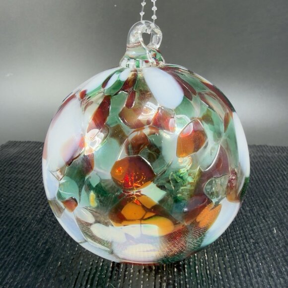 Hand Blown Studio Art Glass Orb Ornament Friendship Ball Witch Ball Hand Made - Picture 12 of 14